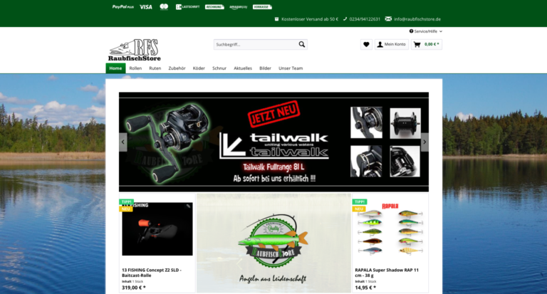 Raubfischstore Webseite